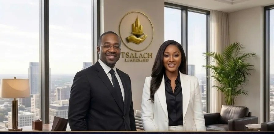 Dwayne and Krystal Johnson in a leadership coaching setting
