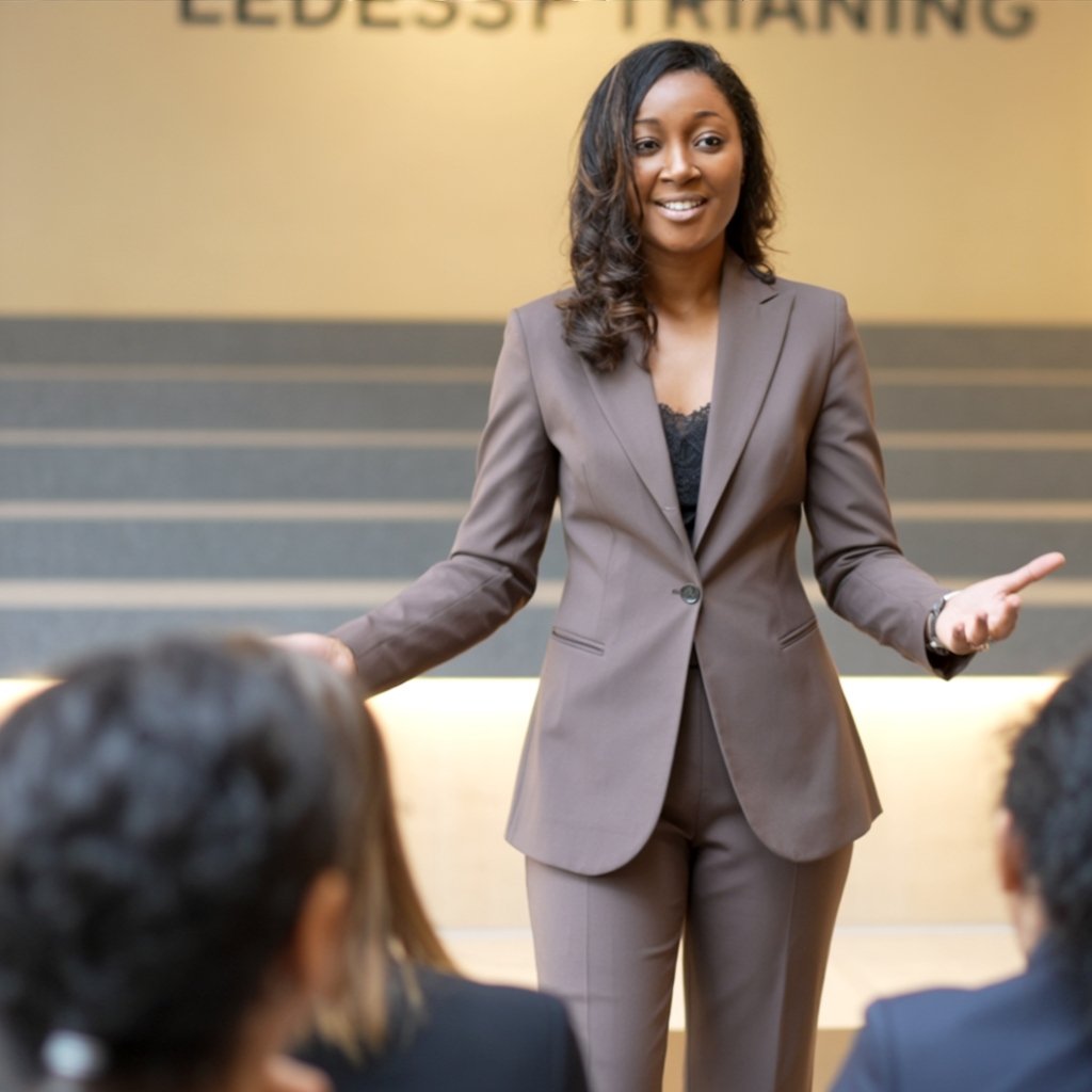 Krystal Johnson leading a corporate coaching event