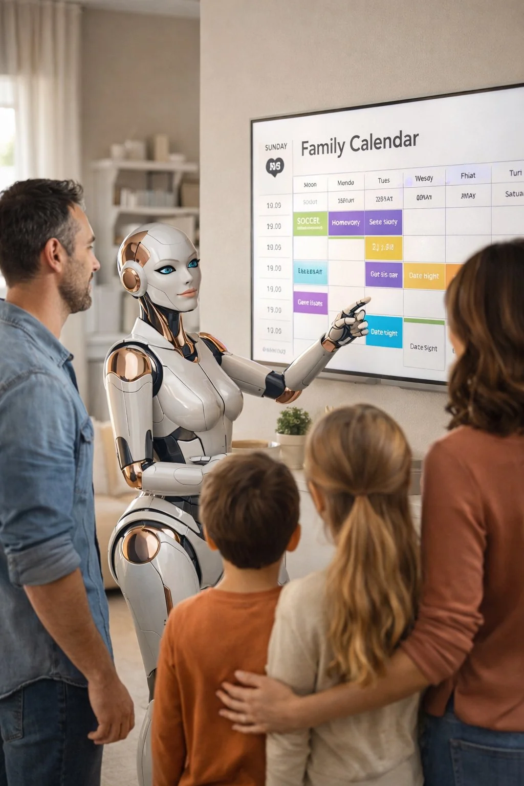 UMI helping family manage calendar on TV